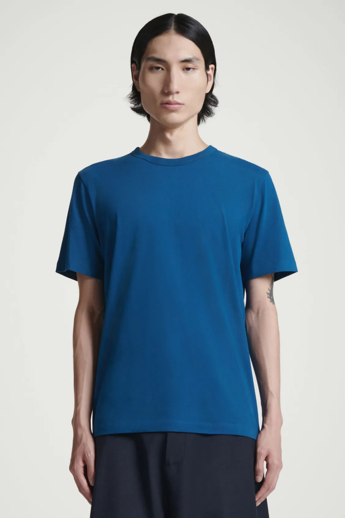COS REGULAR LIGHTWEIGHT BRUSHED-COTTON T-SHIRT- T-Shirts