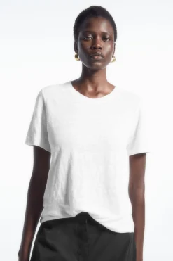 COS REGULAR LINEN T-SHIRT-Women T-Shirts | Tops