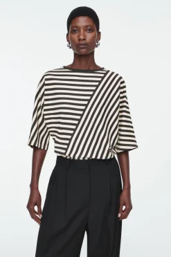 COS REGULAR PANELED STRIPED T-SHIRT-Women Tops