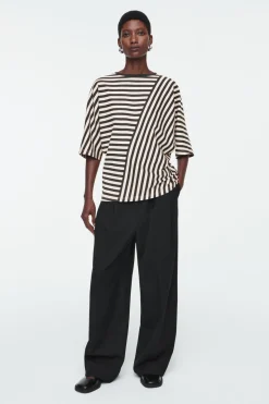 COS REGULAR PANELED STRIPED T-SHIRT-Women Tops