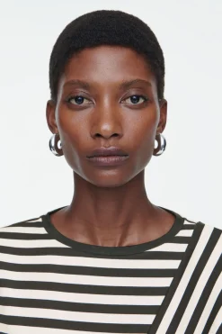 COS REGULAR PANELED STRIPED T-SHIRT-Women Tops