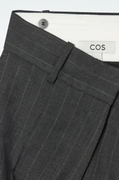 COS REGULAR PINSTRIPED WOOL WIDE-LEG PANTS-Women Vests & Tailoring | Pants
