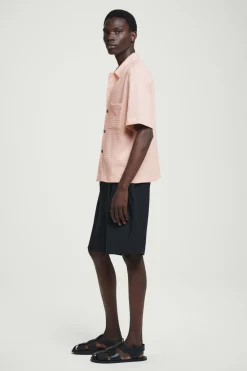 COS REGULAR SEERSUCKER COTTON SHORT-SLEEVED SHIRT- Shirts
