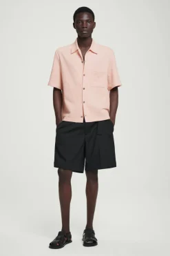 COS REGULAR SEERSUCKER COTTON SHORT-SLEEVED SHIRT- Shirts