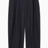 COS REGULAR WOOL BARREL-LEG PANTS-Women Pants