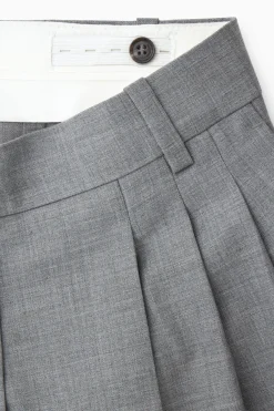 COS REGULAR WOOL BARREL-LEG PANTS-Women Pants
