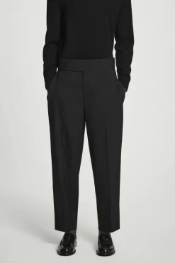 COS RELAXED BELTED WOOL-HOPSACK TAPERED TROUSERS- Suits & Tailoring | Pants