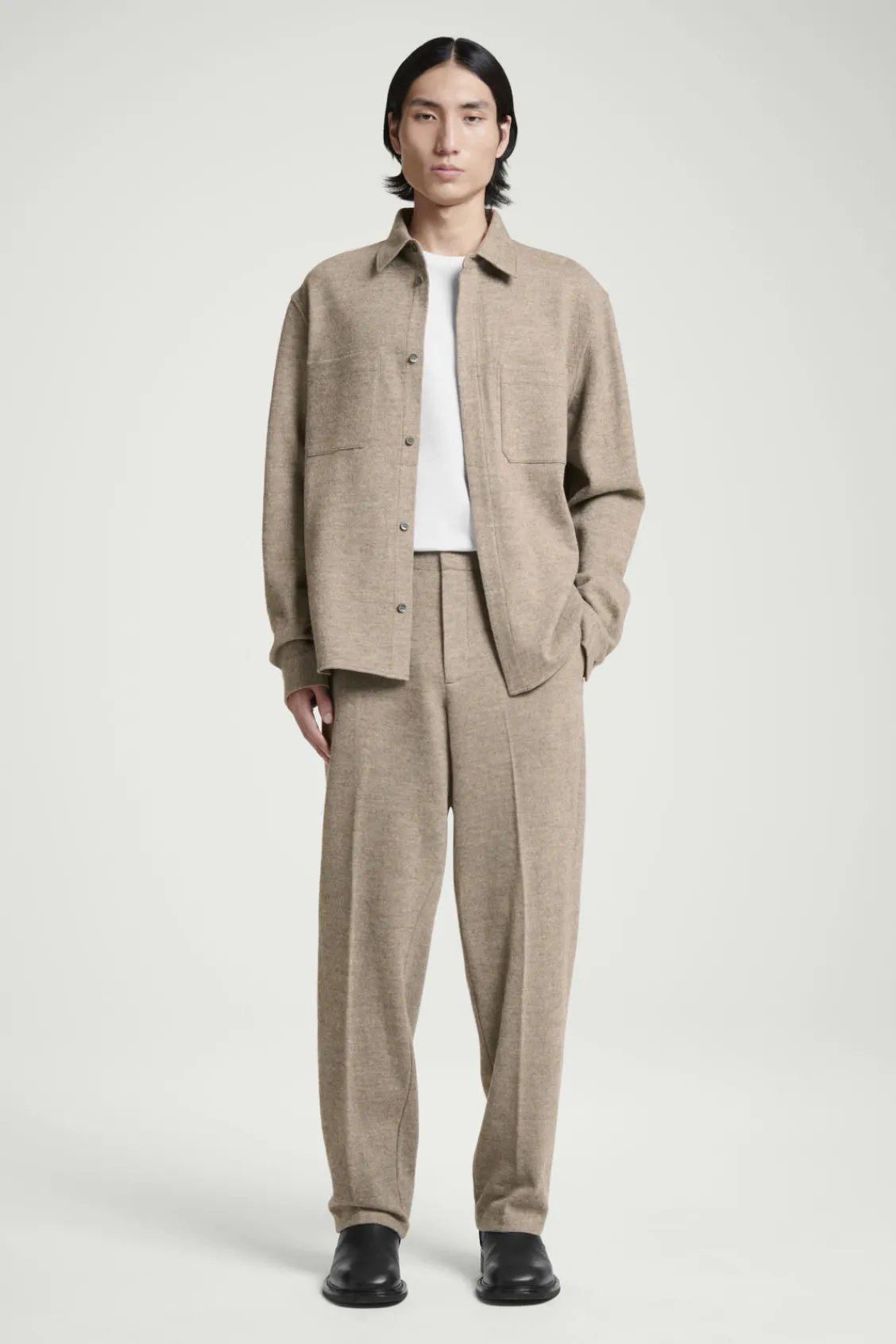 COS RELAXED BOILED-WOOL OVERSHIRT- Matching Sets | Shirts