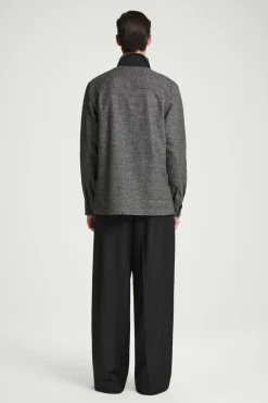 COS RELAXED CHECKED COTTON HALF-ZIP SHIRT- Shirts