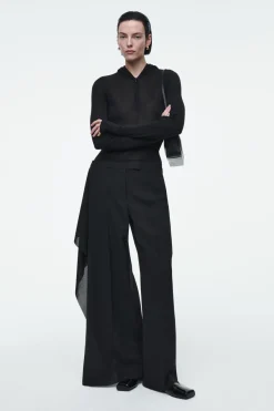 COS RELAXED DRAPED STRAIGHT-LEG PANTS-Women Pants