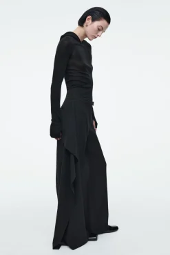 COS RELAXED DRAPED STRAIGHT-LEG PANTS-Women Pants