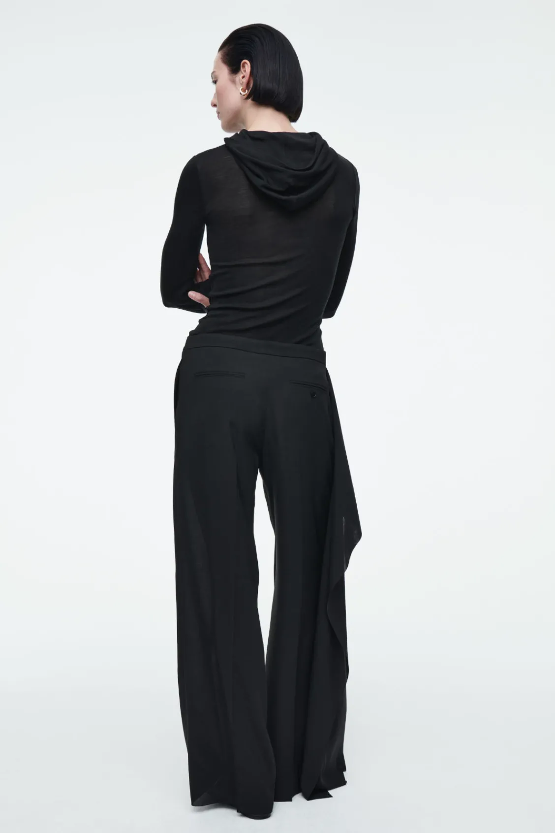 COS RELAXED DRAPED STRAIGHT-LEG PANTS-Women Pants