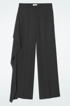 COS RELAXED DRAPED STRAIGHT-LEG PANTS-Women Pants