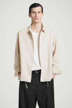 COS RELAXED DRAWSTRING COTTON SHIRT- Shirts