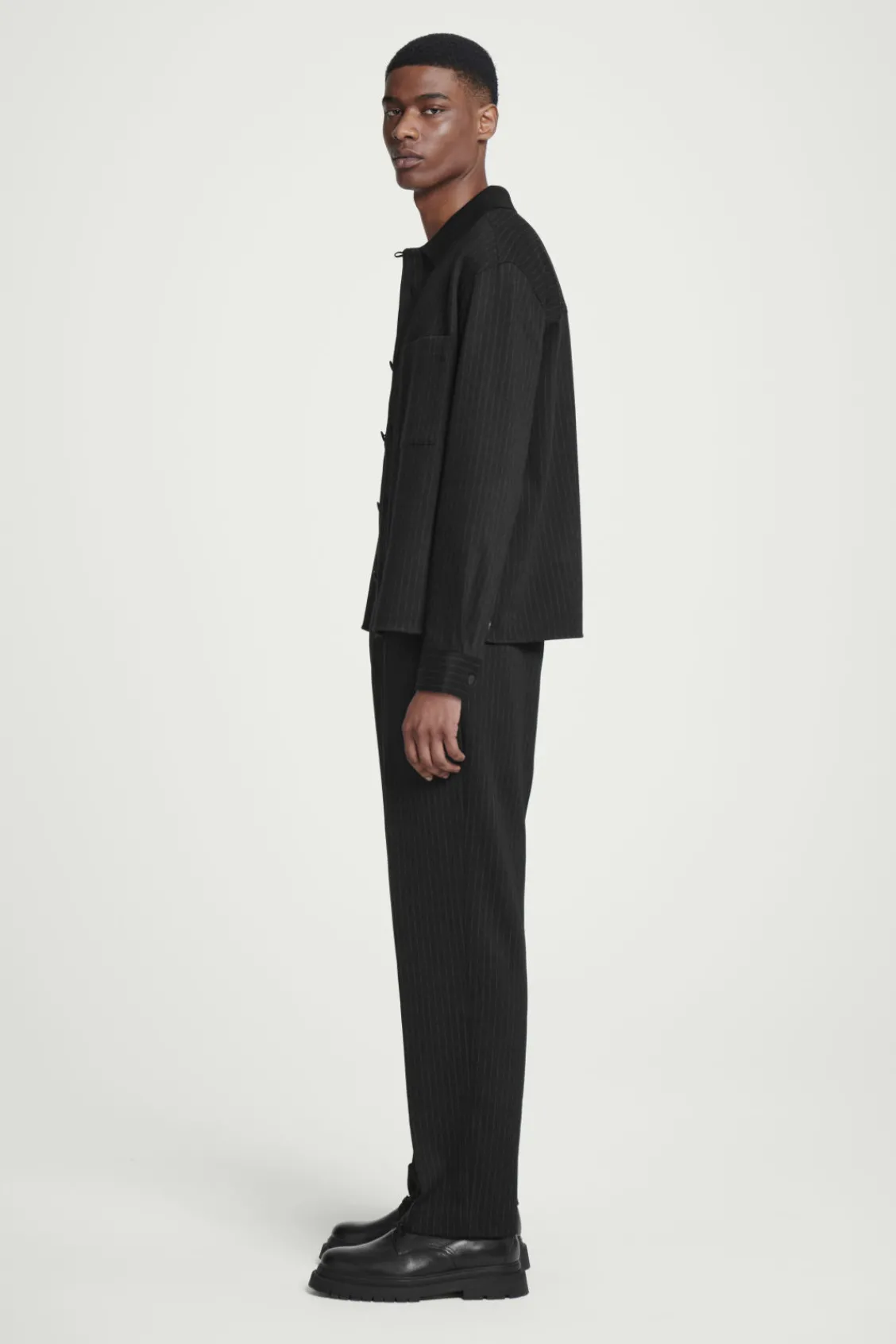 COS RELAXED ELASTICATED PINSTRIPED TROUSERS- Matching Sets | Pants