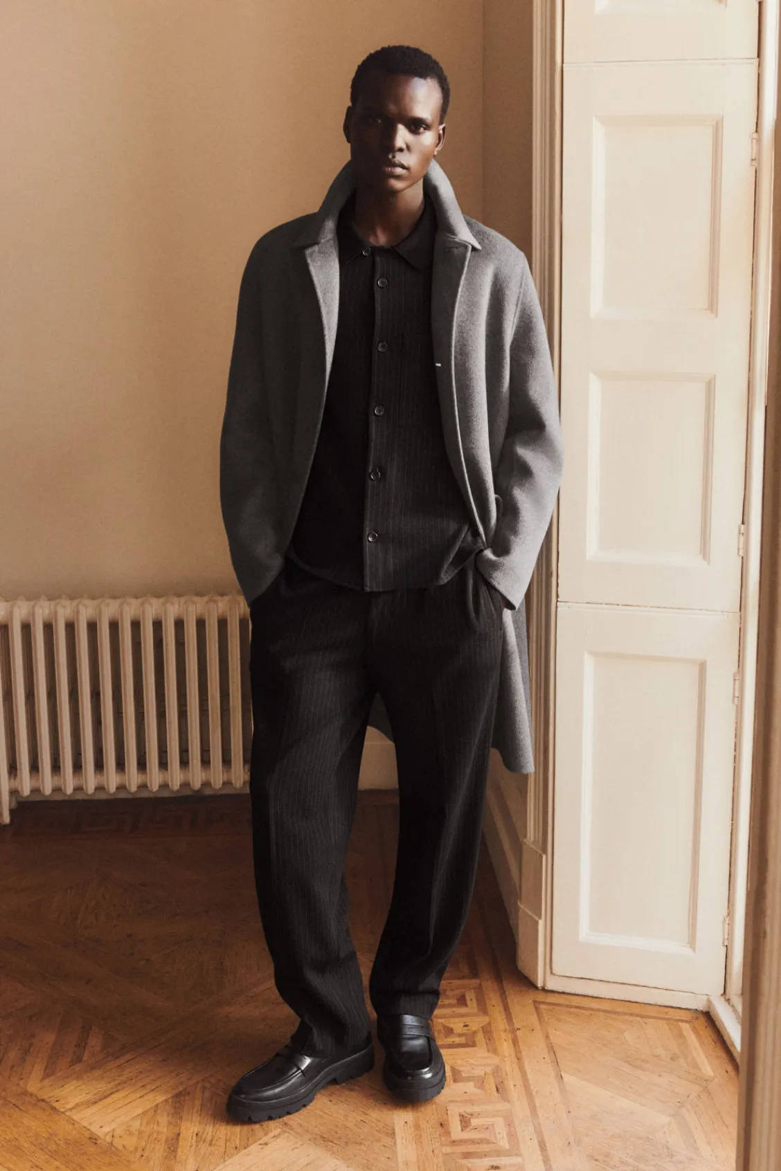 COS RELAXED ELASTICATED PINSTRIPED TROUSERS- Matching Sets | Pants