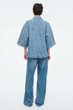 COS RELAXED EMBELLISHED DENIM SHIRT-Women Shirts & Blouses | Tops