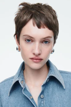 COS RELAXED EMBELLISHED DENIM SHIRT-Women Shirts & Blouses | Tops