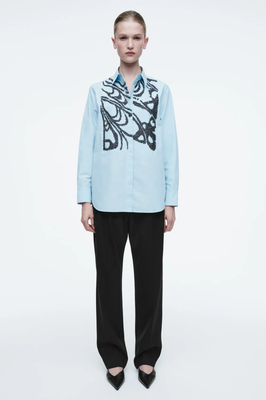 COS RELAXED EMBELLISHED SHIRT-Women Shirts & Blouses | Tops
