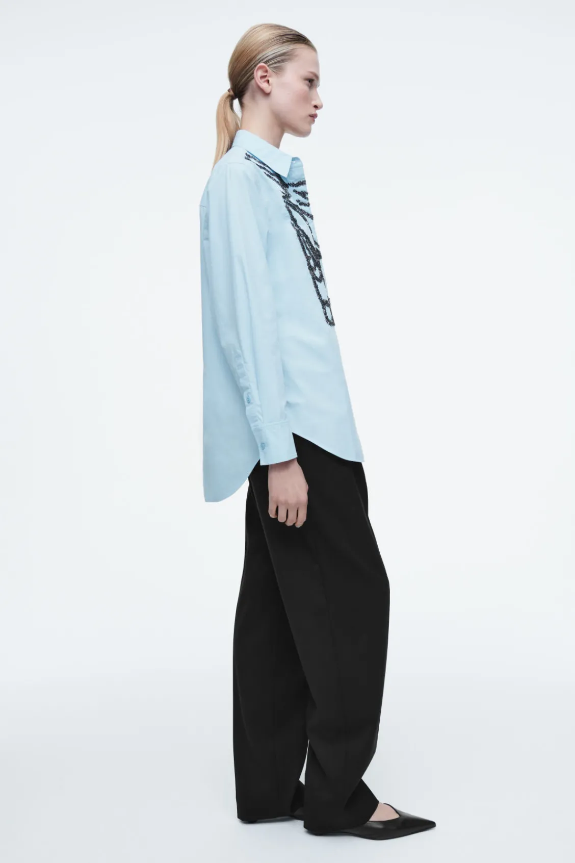 COS RELAXED EMBELLISHED SHIRT-Women Shirts & Blouses | Tops