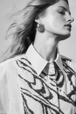 COS RELAXED EMBELLISHED SHIRT-Women Shirts & Blouses | Tops