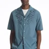COS RELAXED FLORAL EMBROIDERED SHORT-SLEEVED SHIRT- Shirts