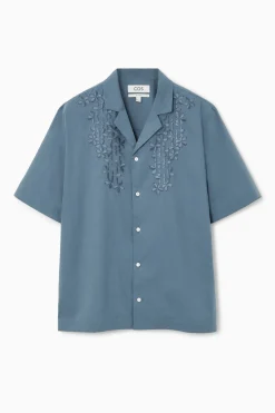 COS RELAXED FLORAL EMBROIDERED SHORT-SLEEVED SHIRT- Shirts