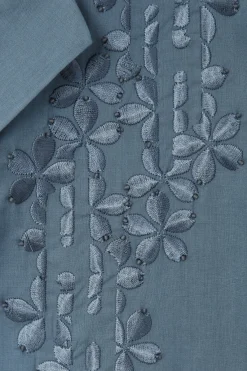 COS RELAXED FLORAL EMBROIDERED SHORT-SLEEVED SHIRT- Shirts