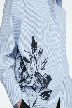 COS RELAXED FLORAL-PRINT STRIPED SHIRT-Women Shirts & Blouses | Tops