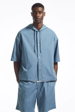 COS RELAXED HOODED COTTON SHORT-SLEEVED SHIRT- Shirts