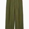 COS RELAXED LINEN-BLEND WIDE-LEG PANTS-Women Pants