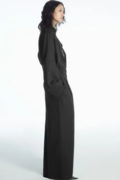 COS RELAXED LINEN-BLEND WIDE-LEG PANTS-Women Pants