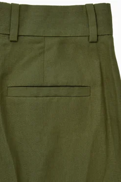 COS RELAXED LINEN-BLEND WIDE-LEG PANTS-Women Pants
