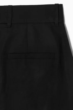 COS RELAXED LINEN-BLEND WIDE-LEG PANTS-Women Pants
