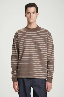 COS RELAXED MOCK-NECK COTTON LONG-SLEEVED T-SHIRT- T-Shirts