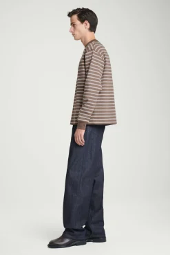 COS RELAXED MOCK-NECK COTTON LONG-SLEEVED T-SHIRT- T-Shirts