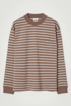 COS RELAXED MOCK-NECK COTTON LONG-SLEEVED T-SHIRT- T-Shirts