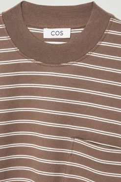 COS RELAXED MOCK-NECK COTTON LONG-SLEEVED T-SHIRT- T-Shirts