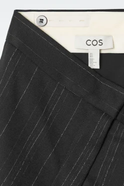 COS RELAXED PINSTRIPED BARREL-LEG PANTS-Women Vests & Tailoring | Pants