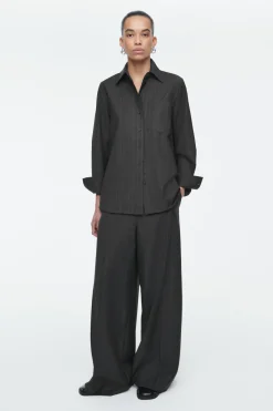 COS RELAXED PINSTRIPED WOOL SHIRT-Women Vests & Tailoring | Shirts & Blouses