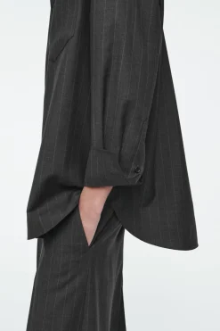 COS RELAXED PINSTRIPED WOOL SHIRT-Women Vests & Tailoring | Shirts & Blouses