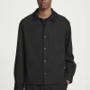 COS RELAXED PINSTRIPED WOOL-BLEND JERSEY SHIRT- Matching Sets | Shirts