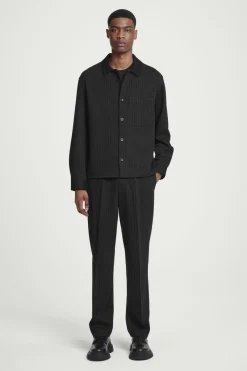 COS RELAXED PINSTRIPED WOOL-BLEND JERSEY SHIRT- Matching Sets | Shirts