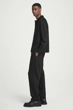 COS RELAXED PINSTRIPED WOOL-BLEND JERSEY SHIRT- Matching Sets | Shirts
