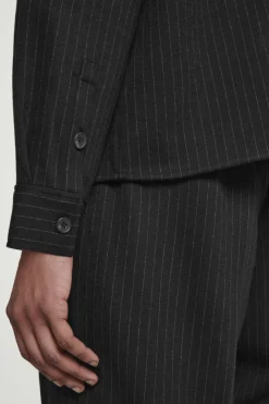 COS RELAXED PINSTRIPED WOOL-BLEND JERSEY SHIRT- Matching Sets | Shirts