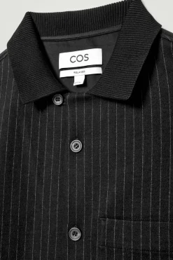 COS RELAXED PINSTRIPED WOOL-BLEND JERSEY SHIRT- Matching Sets | Shirts