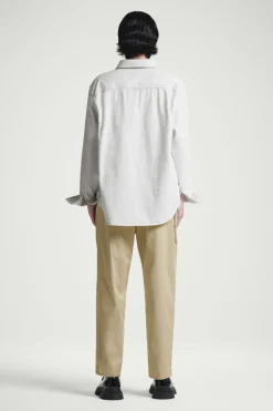 COS RELAXED PLEATED COTTON TAPERED PANTS- Pants