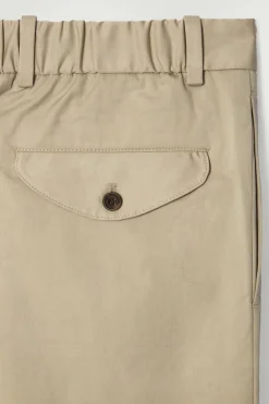 COS RELAXED PLEATED COTTON TAPERED PANTS- Pants