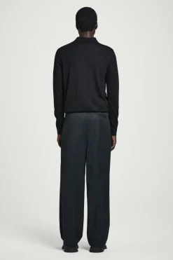 COS RELAXED PLEATED COTTON WIDE-LEG PANTS- Pants