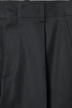 COS RELAXED PLEATED COTTON WIDE-LEG PANTS- Pants